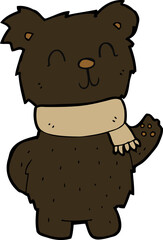 cartoon waving black bear