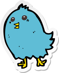 sticker of a cartoon bluebird