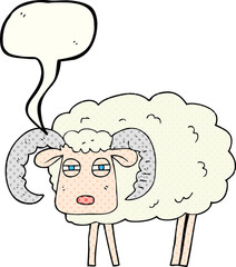 comic book speech bubble cartoon ram