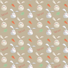 seamless pattern with rabbits brown