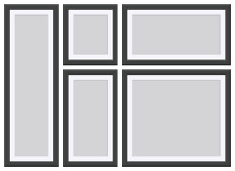 Black picture frame vector illustration isolated on white