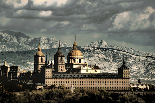 panoramic of escorial monastery