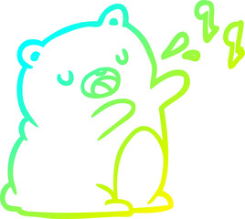 cold gradient line drawing bear singing a song
