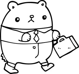 cartoon bear in work clothes