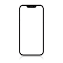 Mockup of mobile phone isolated on white background