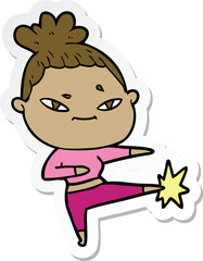 sticker of a cartoon woman