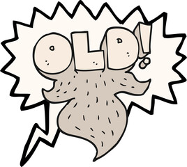 speech bubble cartoon old sign