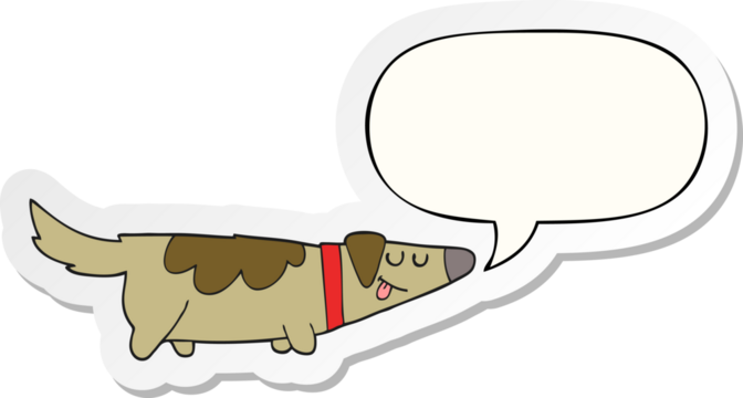 cartoon dog and speech bubble sticker - Powered by Adobe