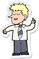 sticker of a cartoon man with good idea