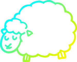 cold gradient line drawing cartoon sheep