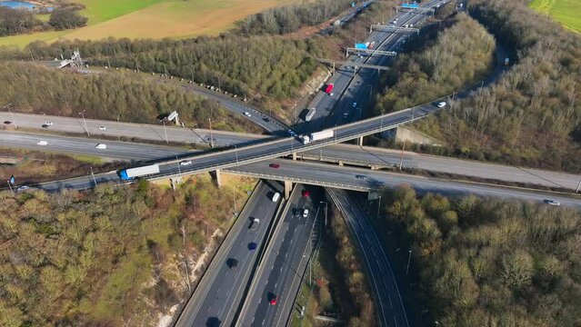 M25 and M1 Motorway Interchange Junctions Aerial View