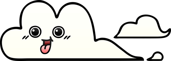 gradient shaded cartoon clouds