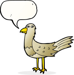 cartoon bird with speech bubble