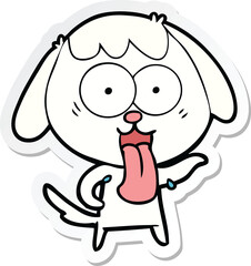 sticker of a cute cartoon dog