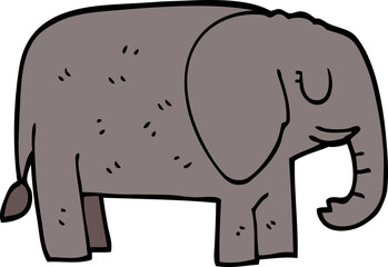 cartoon doodle elephant standing still