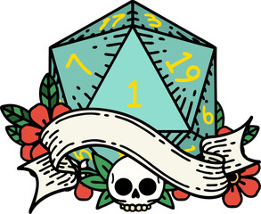 natural one d20 dice roll illustration