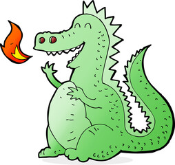 cartoon fire breathing dragon