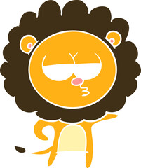 flat color style cartoon bored lion