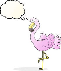 thought bubble cartoon flamingo