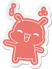 cartoon sticker kawaii cute happy alien