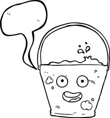 speech bubble cartoon bucket