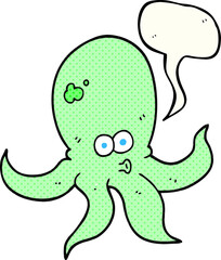 comic book speech bubble cartoon octopus
