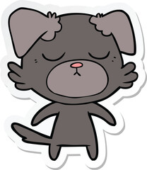 sticker of a cute cartoon dog