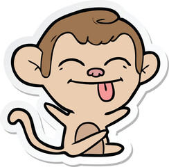 sticker of a funny cartoon monkey