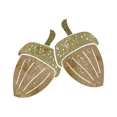 retro cartoon acorns