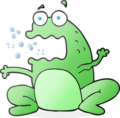 cartoon burping frog