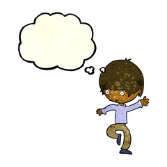 cartoon panicking man with thought bubble