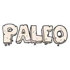 paleo textured cartoon sign