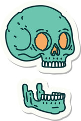 tattoo style sticker of a skull