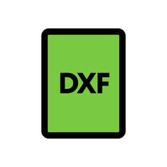 DXF file icon line isolated on white background. Black flat thin icon on modern outline style. Linear symbol and editable stroke. Simple and pixel perfect stroke vector illustration.