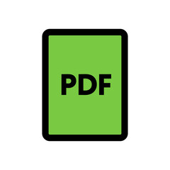PDF file icon line isolated on white background. Black flat thin icon on modern outline style. Linear symbol and editable stroke. Simple and pixel perfect stroke vector illustration.