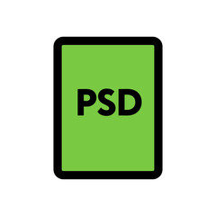 PSD file icon line isolated on white background. Black flat thin icon on modern outline style. Linear symbol and editable stroke. Simple and pixel perfect stroke vector illustration.