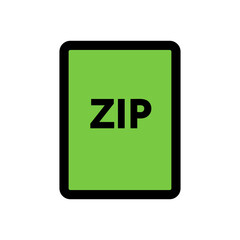 ZIP file icon line isolated on white background. Black flat thin icon on modern outline style. Linear symbol and editable stroke. Simple and pixel perfect stroke vector illustration.