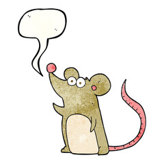 speech bubble textured cartoon mouse