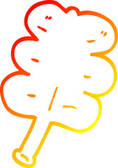 warm gradient line drawing cartoon autumnal leaf