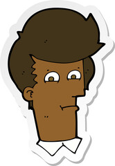 sticker of a cartoon man narrowing eyes