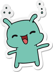 sticker cartoon kawaii cute happy alien