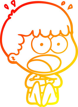 recommend clip art: warm gradient line drawing cartoon shocked man