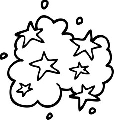 line drawing cartoon magical cloud