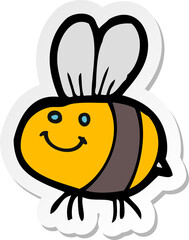 sticker of a cartoon bee