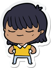 sticker of a cartoon woman