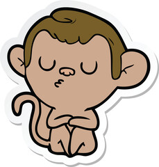 sticker of a cartoon monkey