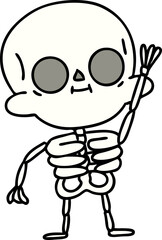 friendly skeleton waving