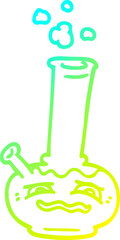 cold gradient line drawing cartoon bong