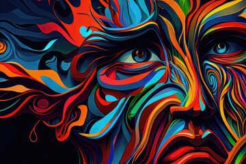 Abstract painting, with emotion, expressions, colourful, wallpaper, and background. This is a generative ai picture.