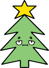 Fototapeta premium cute cartoon christmas tree